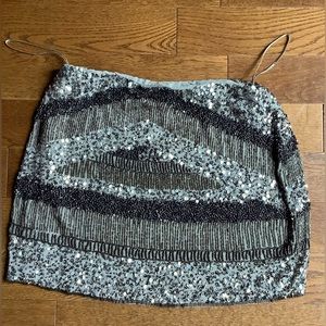 Zara Woman Mini Sequinned Skirt